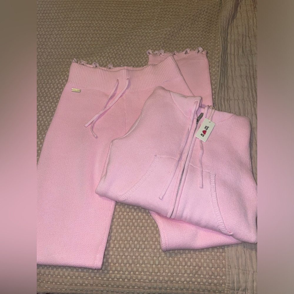 HIDDEN CULT brand Light Pink Knit Hoodie Set